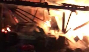 Incendie d'un hangar rue Robespierre à Sprimont