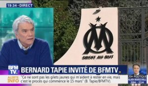 Bernard Tapie affirme avoir dit au président de l'OM que "le club est en grand danger"