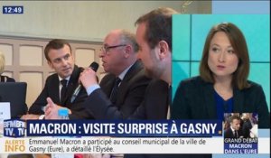 Emmanuel Macron fait une visite surprise à Gasny dans l'Eure