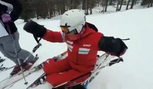Martine la monitrice de ski se fait renverser par un skieur anglais et devient folle