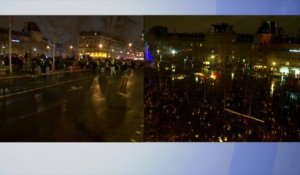 La foule de la "Nuit Jaune" grossit place de la République à Paris