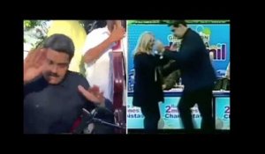 Au Venezuela, Nicolas Maduro danse la salsa et joue de la percussion en plein meeting
