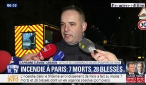 L'incendie dans un immeuble à Paris n'est toujours "pas éteint" et le bilan peut "encore évoluer", selon le porte-parole des pompiers