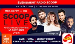 SCOOP Live : Amir, Vitaa, Slimane, Jérémy Frerot, Keen'V, Diva Faune... Suivez le concert en direct du centre commercial de la Part-Dieu
