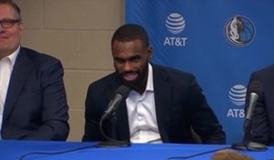 Intro press conference with Porzingis, Hardaway Jr., Lee, and Burke