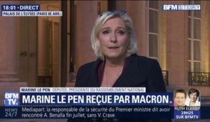 Marine Le Pen (RN): "La dissolution apparaît comme le meilleur moyen pour débattre dans des conditions respectueuses de nos institutions"