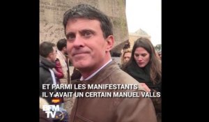 En Espagne, Manuel Valls défile avec la droite et l'extrême droite contre le gouvernement socialiste