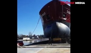 Un ouvrier a failli se faire écraser lors de la mise à l'eau d'un bateau