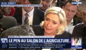 Au salon de l'Agriculture, Marine le Pen dénonce "le chaos" causé par Macron