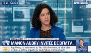 Pour Manon Aubry (LFI), les européennes sont "un référendum pour ou contre Macron"