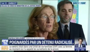 Nicole Belloubet affirme que les deux surveillants poignardés à la prison de Condé-sur-Sarthe "ne sont pas en danger"