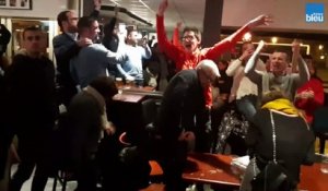 La joie des supporters de Rennes après la victoire face à Arsenal