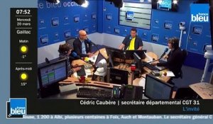 Cédric Caubère - secrétaire général de la CGT 31 invité de France Bleu Occitanie