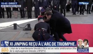 Xi Jinping et Emmanuel Macron ont déposé une gerbe sur la tombe du soldat inconnu