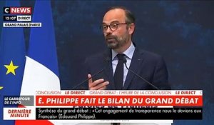 Bilan du Grand Débat: "Nous devons baisser plus vite les impôts" face à "une immense exaspération fiscale" (Edouard Philippe)