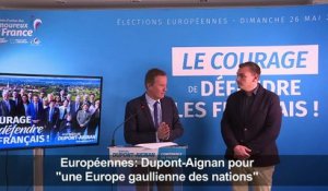 Dupont-Aignan défend une Europe "des nations et des projets"