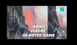 Les images de l&#39;effondrement de la flèche de Notre-Dame de Paris