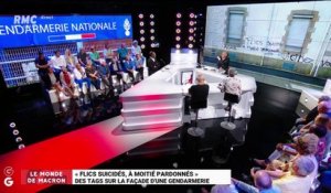Le monde de Macron : "Flics suicidés, à moitié pardonnés", des tags sur la façade d'une gendarmerie - 23/04