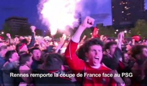 Football: la fête des supporters de Rennes