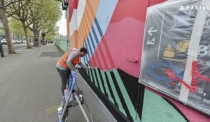 Timelapse de la fresque de ONOFF crew avec Quai 36 à la gare de Château Landon.