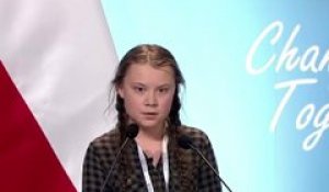 Greta Thunberg lors de son intervention à la COP 24 en Pologne, en décembre 2018