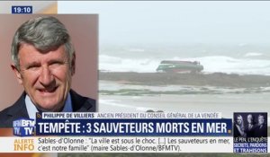 Sables-d'Olonne: pour Philippe de Villiers, "vouloir sauver un marin-pêcheur en perdition par une telle tempête, c'est admirable"