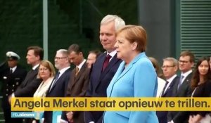 Les images de la chancelière allemande Angela Merkel prise de tremblements pour la troisième fois ce midi en pleine cérémonie officielle - Vidéo