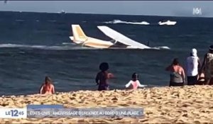 Etats-Unis: Les images impressionnantes de l'amerrissage forcé d'un petit avion sur une plage du Maryland