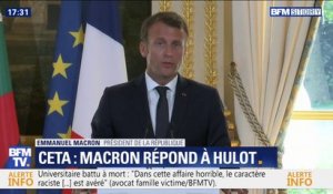 Emmanuel Macron sur le CETA: "Si nous décidons de tout refuser par principe, nous nous isolons nous-mêmes"