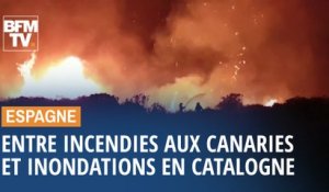En Espagne, entre incendies aux Canaries et inondations en Catalogne