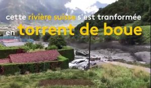 Suisse: quand une rivière se transforme en torrent de boue