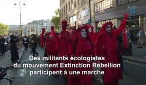 Le mouvement écologiste Extinction Rebellion marque la fin de la fashion week de Londres avec une "marche funèbre"