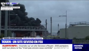 Incendie dans une usine à Rouen: le préfet "ne déplore pas de victime" pour l'heure
