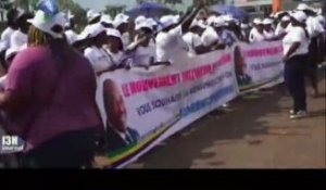 RTG - La population mobilisée pour accueillir le Président de la république, Ali Bongo Ondimba en visite de 72h à Francheville