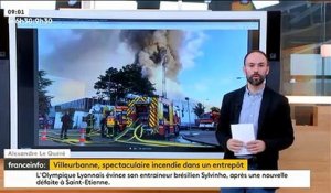 Villeurbanne: Un énorme incendie dans un entrepôt d'une zone industrielle provoque d’énormes fumées noires - Aucun blessé - VIDEO