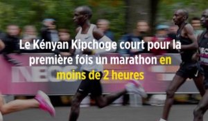 Le Kényan Kipchoge court pour la première fois un marathon en moins de 2 heures