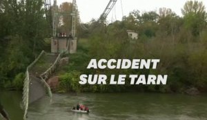Les images du pont effondré à Mirepoix-sur-Tarn près de Toulouse