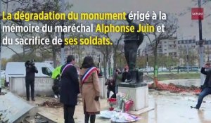 Maréchal Juin : la famille outrée de voir sa statue saccagée par les casseurs