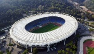 Stadium filmed by drone