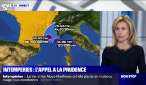 Intempéries: l'équivalent de deux mois de précipitations sont attendus dans le sud-est de la France hexagonale