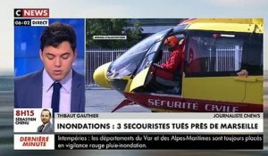 Trois secouristes tués, cette nuit, dans un accident d'hélicoptère de la sécurité civile près de Marseille - Deux personnes emportées par les eaux dans le Var