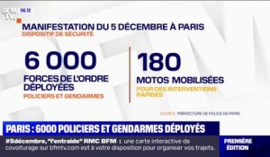 Manifestation du 5 décembre: 6000 policiers et gendarmes seront déployés à Paris