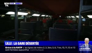 La gare de Lille Flandres est quasiment déserte ce vendredi