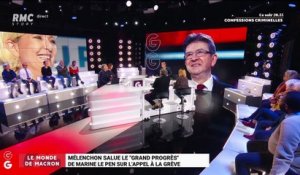 Le monde de Macron: Mélenchon salue le "grand progrès" de Marine Le Pen sur l'appel à la grève - 06/12