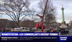 Manifestation à Paris: l'inquiétude des commerçants de la place de la Bastille