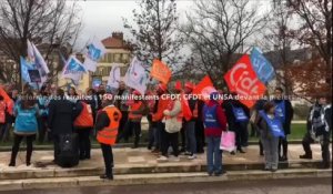 150 manifestants CFDT, CFTC et Unsa manifestent à Troyes