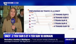 Grève SNCF: 2 TGV sur 5 et 4 TER sur 10 ce jeudi