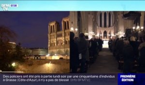 L'image de ce 25 décembre: le silence de Notre-Dame, et l'église Saint-Germain-l'Auxerrois pleine pour la messe de Noël