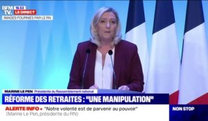 Marine Le Pen: "La manipulation autour de l'âge pivot m'apparaît très révélatrice"
