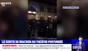 La sortie d'Emmanuel Macron au théâtre perturbée, le président évacué